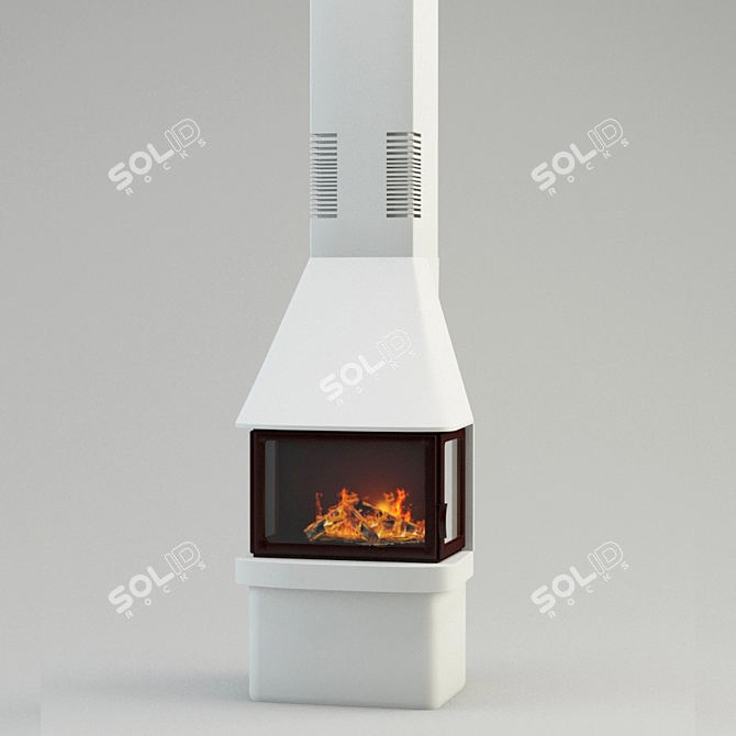 Contura Fireplace: Stylish & Compact 3D model image 2