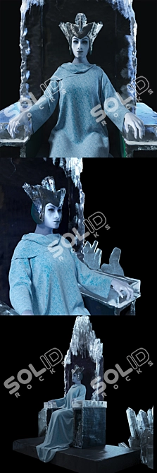 Frozen Ice Queen Throne 3D model image 2