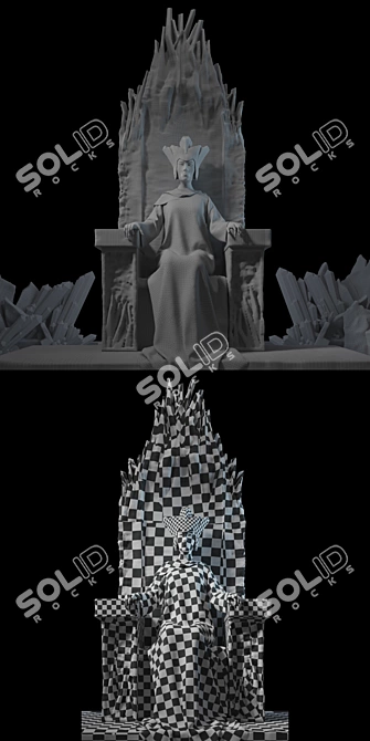 Frozen Ice Queen Throne 3D model image 3