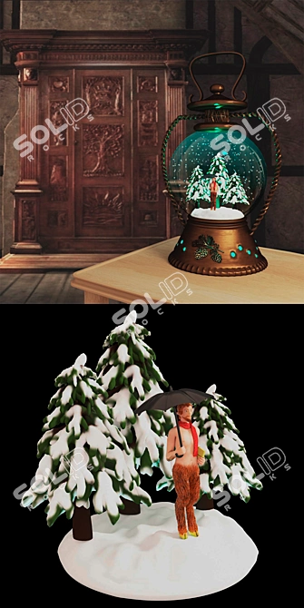 Narnia Snow Globe Lamp 3D model image 2