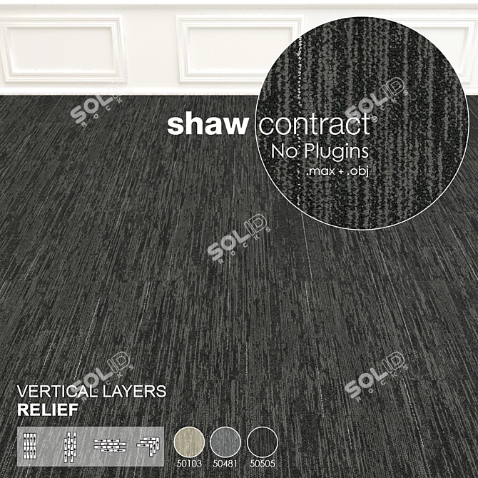 Shaw Vertical Layers Relief Carpet 3D model image 1