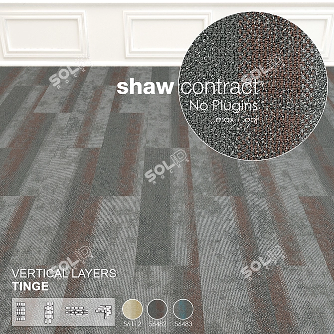 Tinge Vertical Layers Carpet: 3 Colors, 24 Textures 3D model image 1