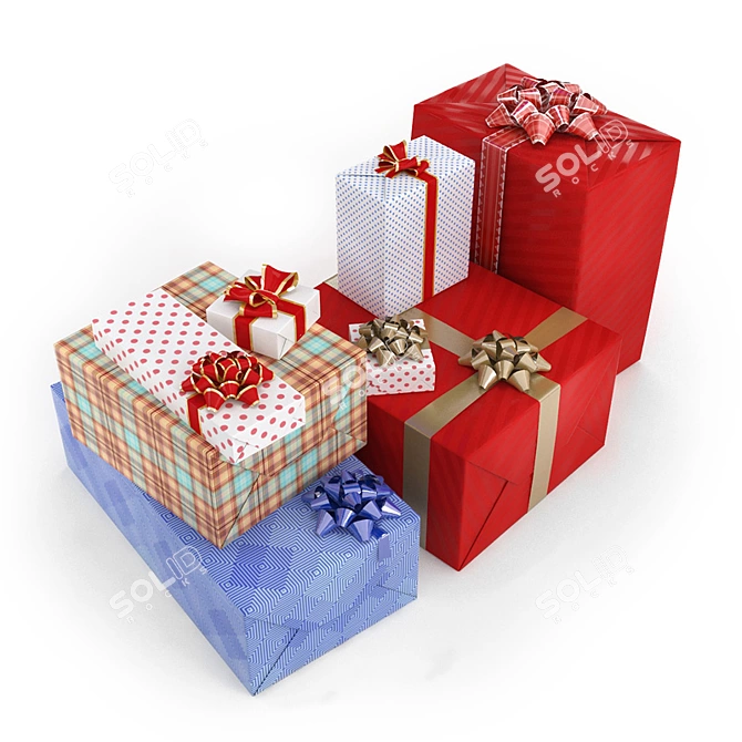 Title: Festive Boxes: Perfect Gifts for Every Occasion 3D model image 1