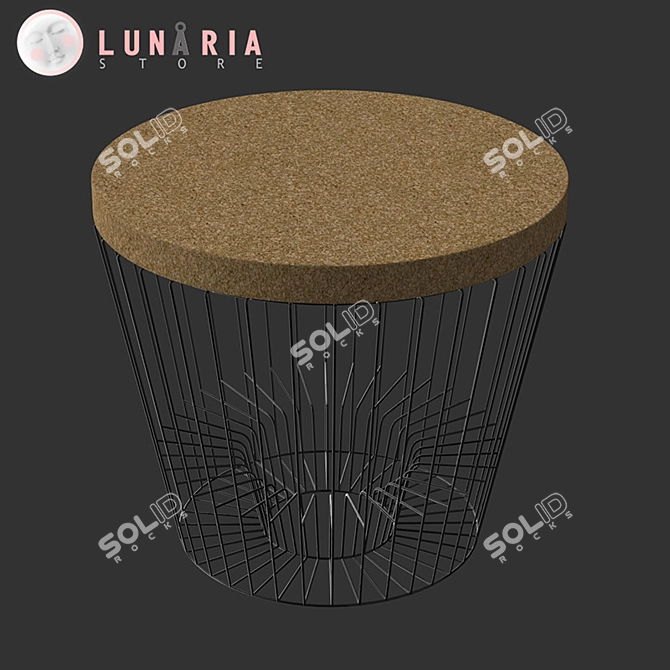 Modern Coffee Table with Tray - H40 D50 cm 3D model image 1