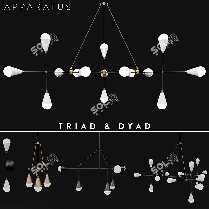 Triad & Dyad Lighting Set - Elegant and Versatile 3D model image 1
