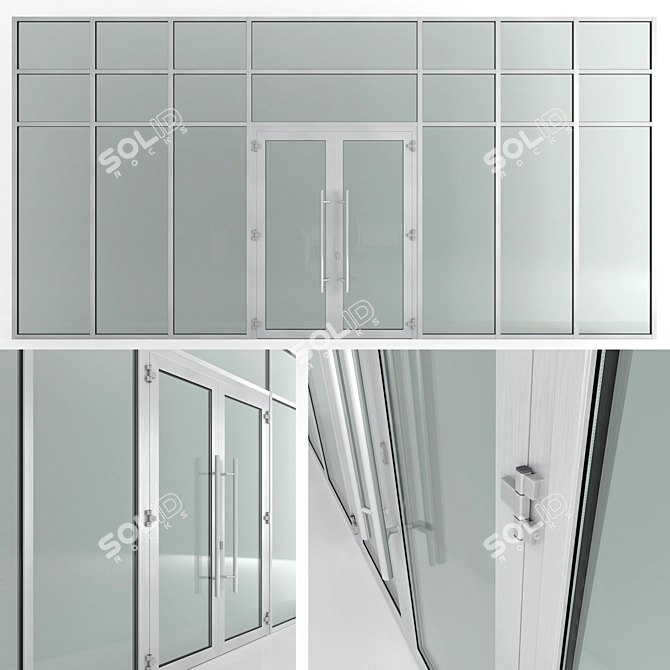 Title: Nayada Glass Fire Doors 3D model image 1