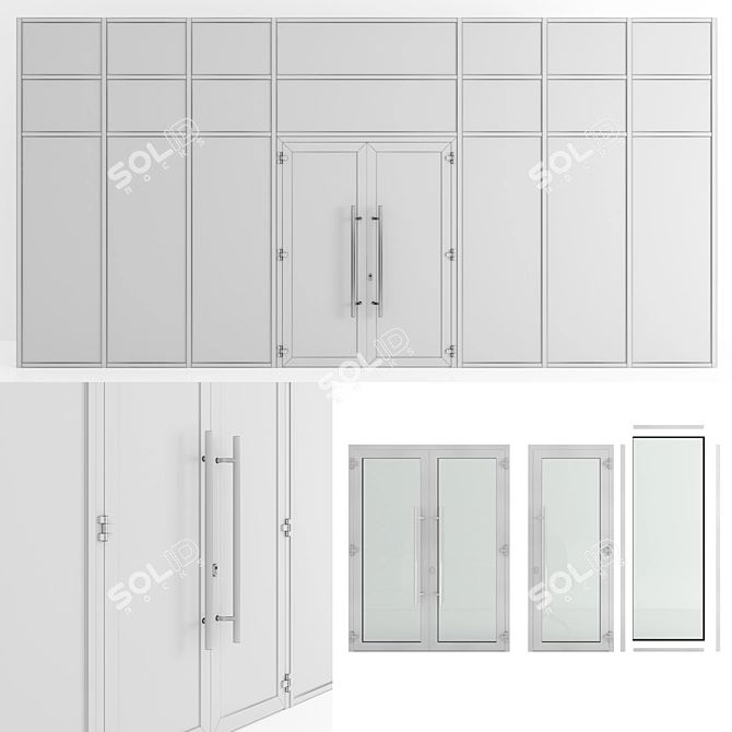 Title: Nayada Glass Fire Doors 3D model image 3