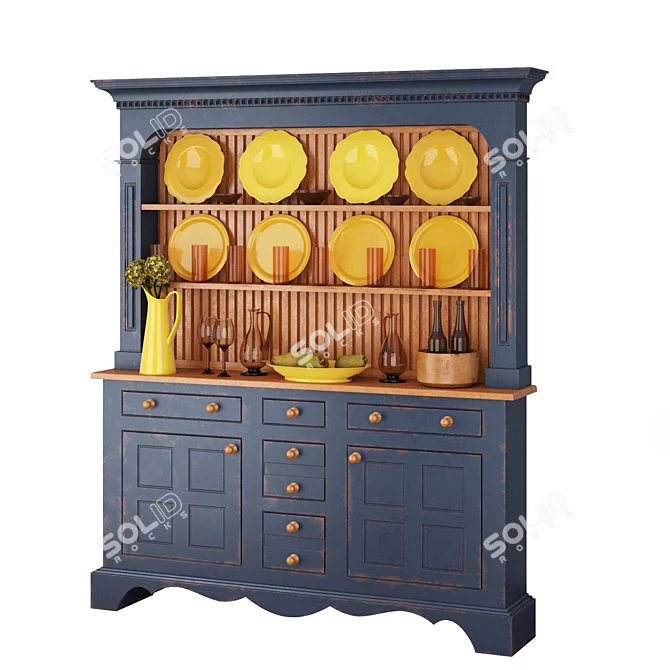 Vintage Violet-Sapphire Cupboard 3D model image 1