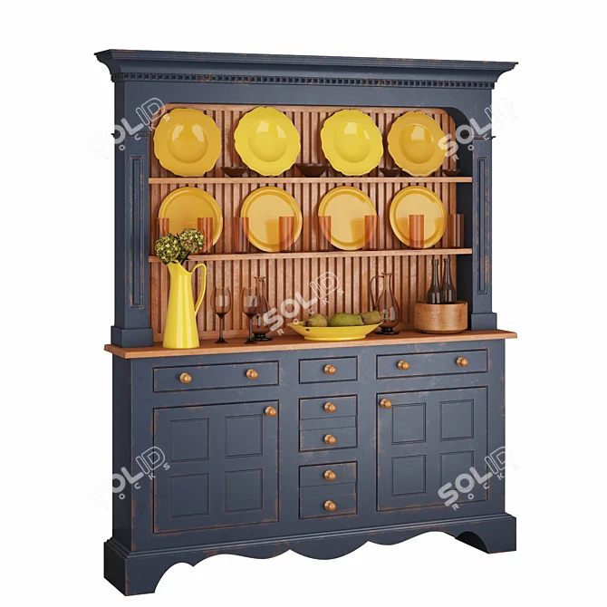 Vintage Violet-Sapphire Cupboard 3D model image 2