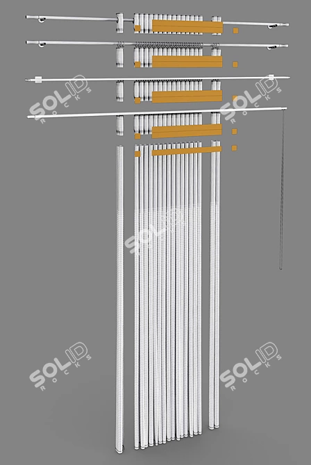 Elegant Curtain Kit: Espocada Fabrics & Premium Karniz 3D model image 3