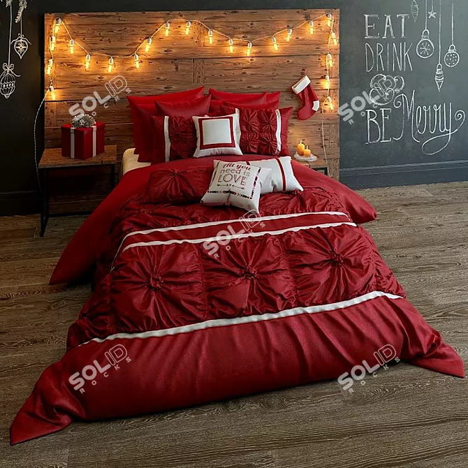 Holiday Cheer Christmas Bed Set 3D model image 1