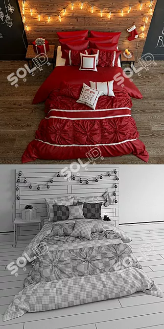 Holiday Cheer Christmas Bed Set 3D model image 3