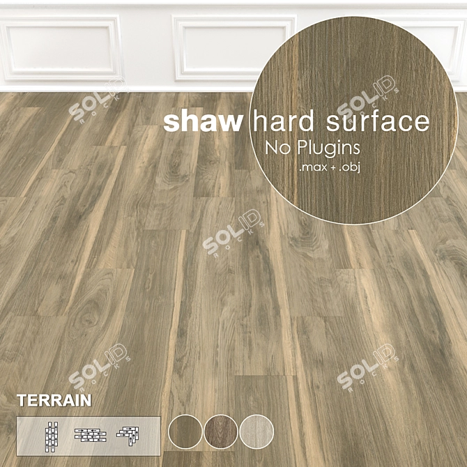 Shaw Terrain Vinyl Parquet: High-Res, Diverse Collection 3D model image 1