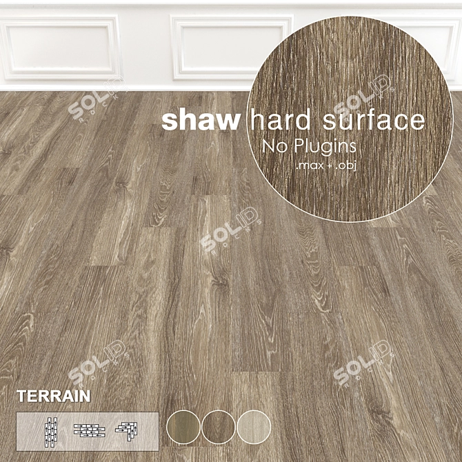 Shaw Terrain Vinyl Parquet: High-Res, Diverse Collection 3D model image 2