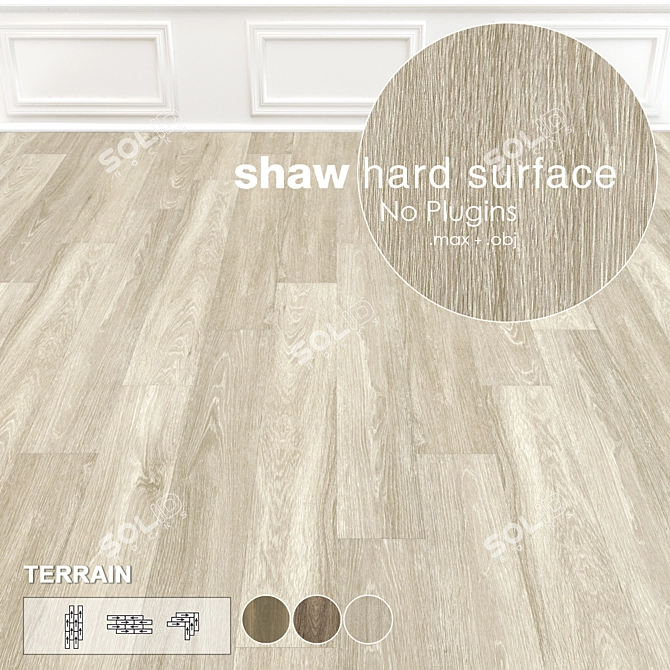 Shaw Terrain Vinyl Parquet: High-Res, Diverse Collection 3D model image 3