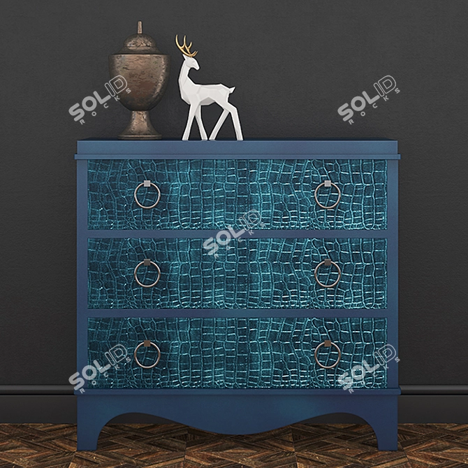 Modern 4-Drawer Chest: Stylish Storage Solution 3D model image 1