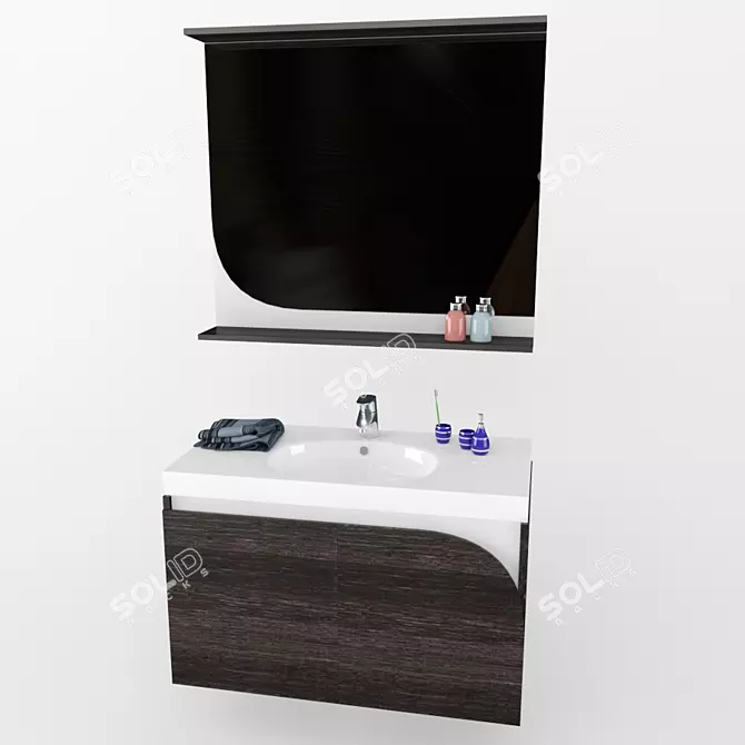 Sevillia 90: Elegant Bathroom Vanity & Mirror 3D model image 1