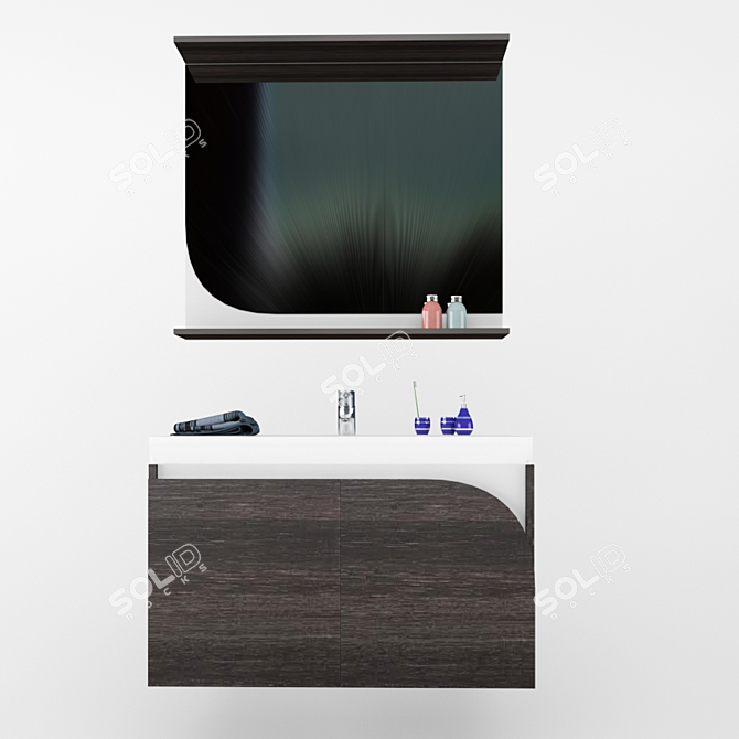 Sevillia 90: Elegant Bathroom Vanity & Mirror 3D model image 2