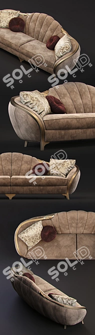 Luxurious GoldComfort Paradise Sofa 3D model image 2
