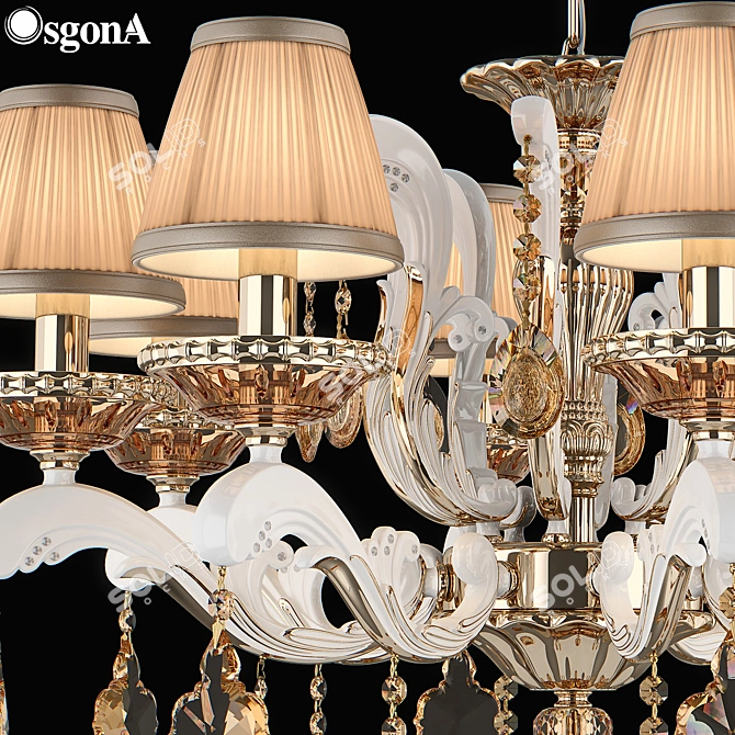 Elegant Crystal Pendant Chandelier 3D model image 2