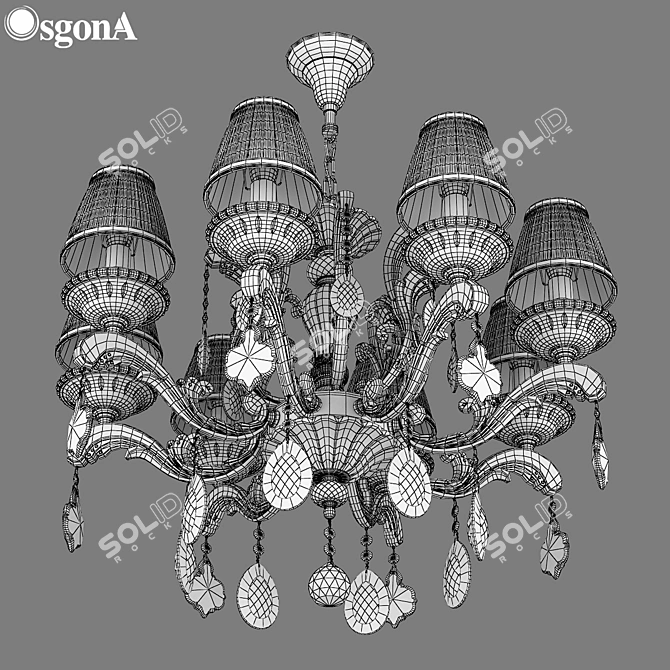 Elegant Crystal Pendant Chandelier 3D model image 3