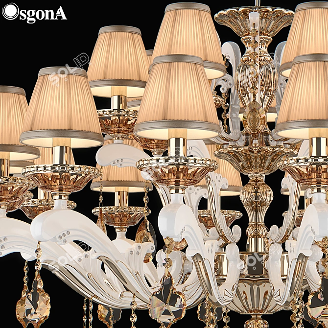 Elegant Crystal Pendant Chandelier 3D model image 2