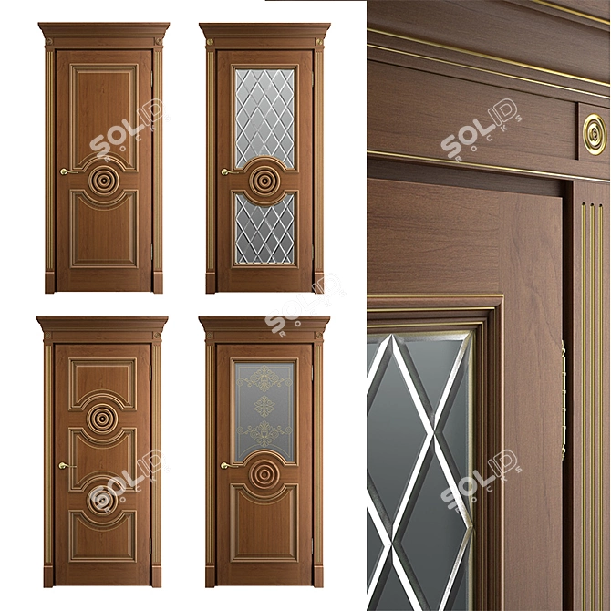 Parisian Elegance: Massivstyle Interior Doors 3D model image 1