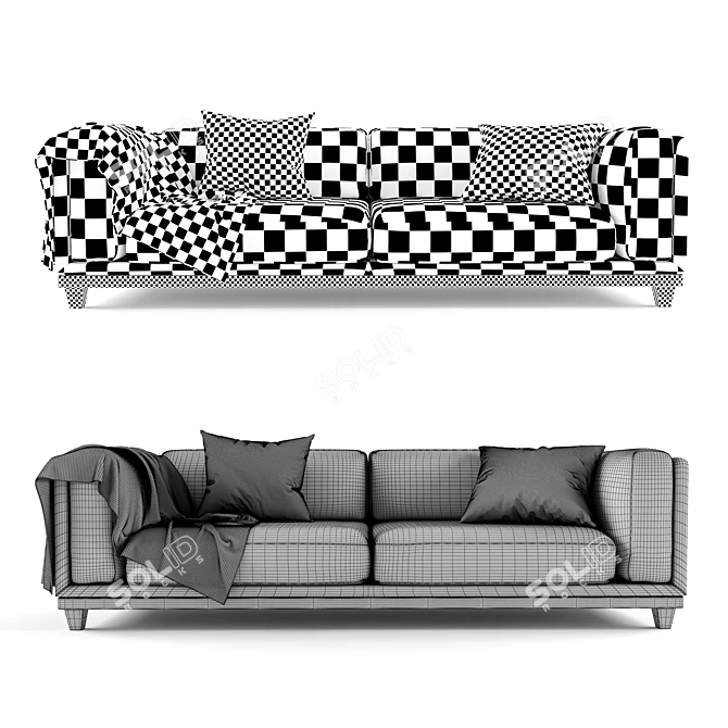 Triple Sofa: Versatile and Stylish 3D model image 2