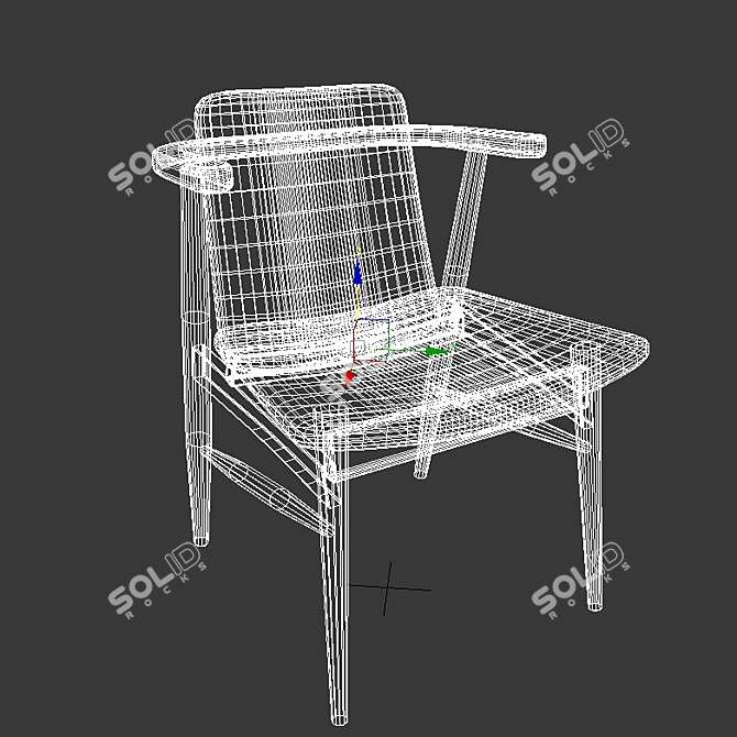  Modern Ergonomic Dining Chair 3D model image 2