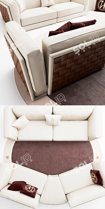 Elegant Vittoria Frigerio Durini Sofa 3D model image 2