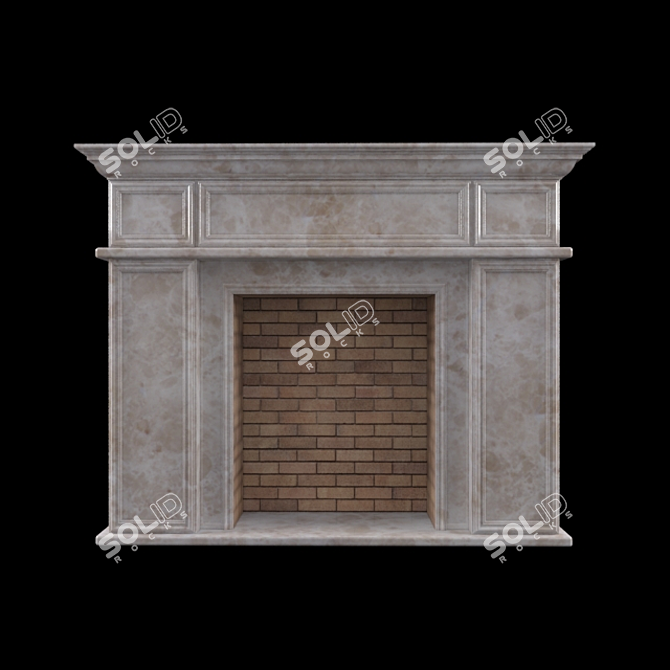 Title: Modern Fireplace Portal 3D model image 1