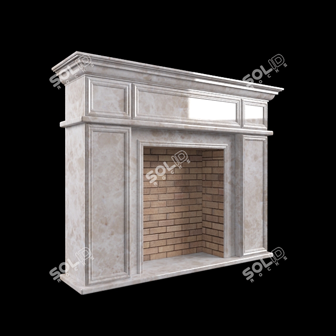 Title: Modern Fireplace Portal 3D model image 2