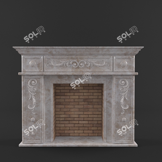 Title: Modern Fireplace Portal 3D model image 3