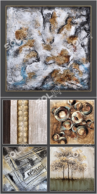 Yosemite Nature Wall Art Set 3D model image 3