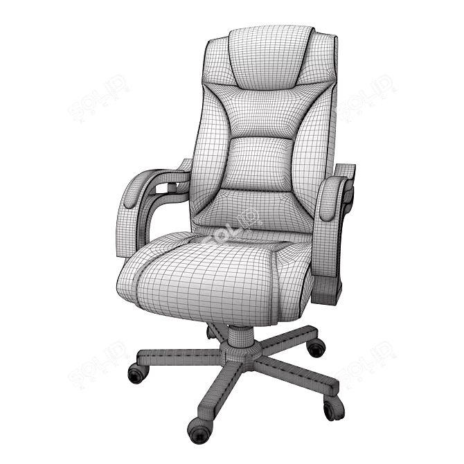 Black Executive Massage Chair 3D model image 3