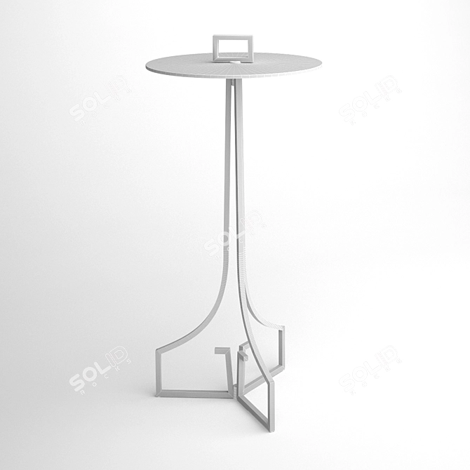 Sleek Glass and Stainless Steel Magazine Table 3D model image 2