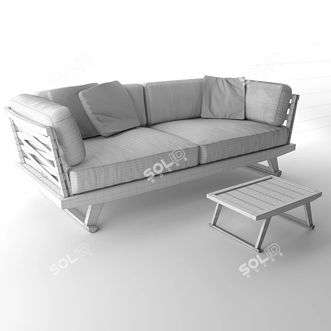 Outdoor Elegance: B&B Gio Sofa & Table 3D model image 3