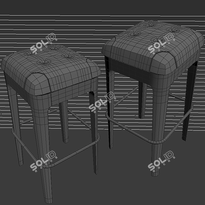 Elegant and Compact Porada Webby Stool 3D model image 2