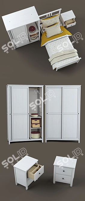 IKEA HEMNES Bedroom Set 3D model image 2