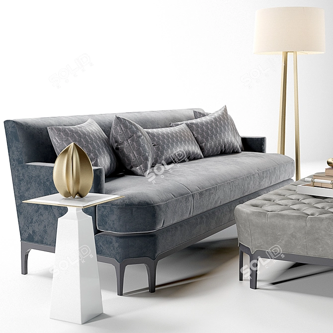Baker Celestite Sofa Set: Elegant & Versatile 3D model image 2