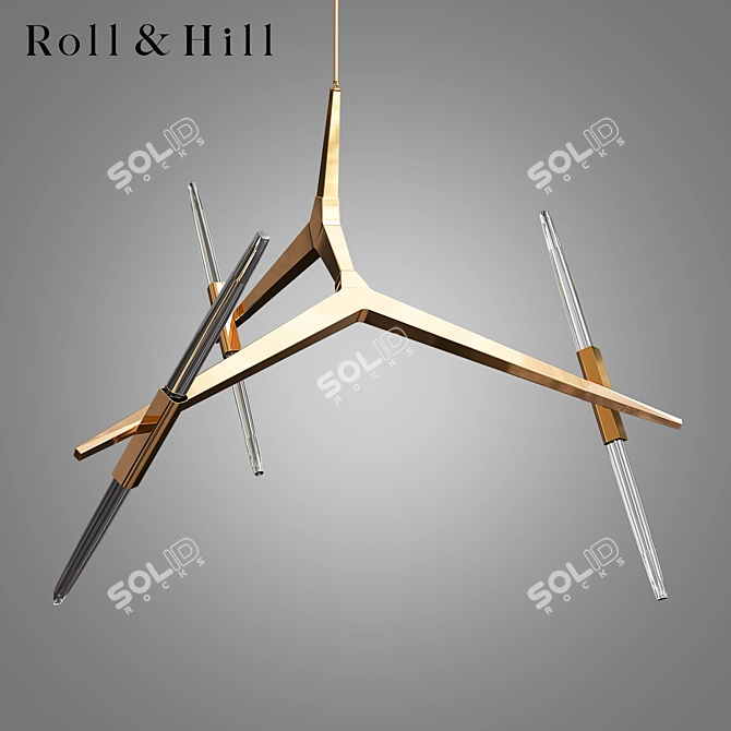 Sleek Agnes 6-Light Pendant 3D model image 1