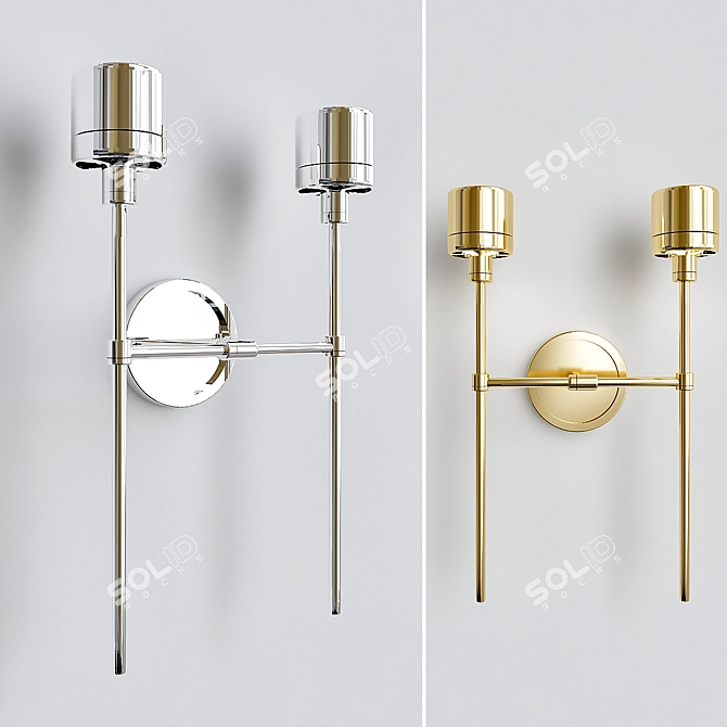 Elegant Brass Pendant Light 3D model image 1