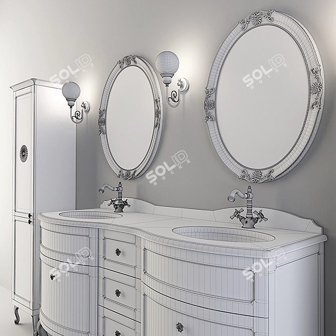Elegant Caprigo Imperio Furniture Set 3D model image 3