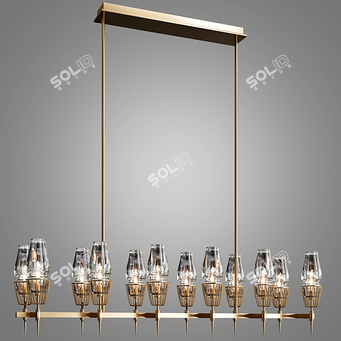 Elegant Chaillot Chandelier - 12 Lights 3D model image 3