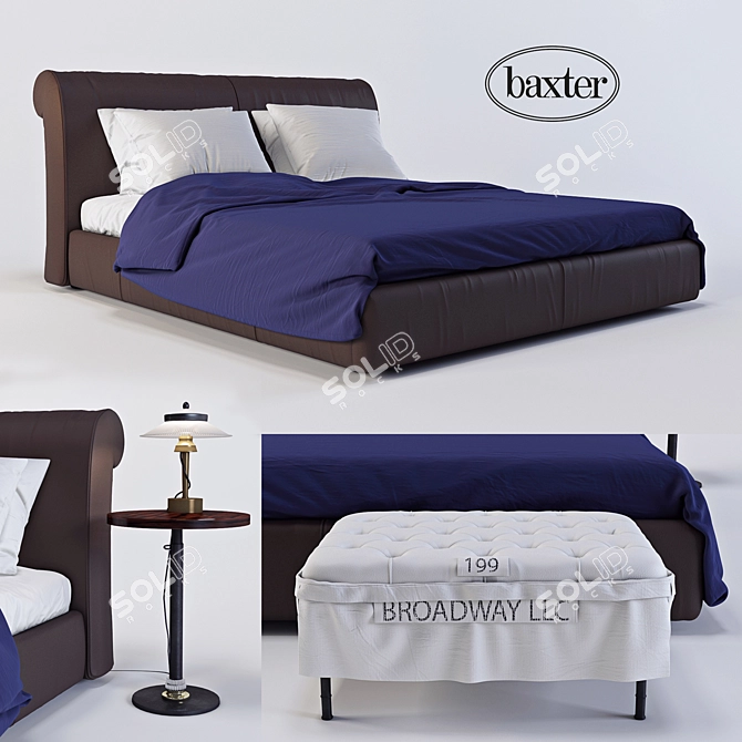 Luxury Italian Alfred Soft Bed 3D model image 2