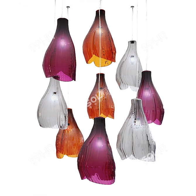 Elegant Muutos 9x L Chandelier 3D model image 1