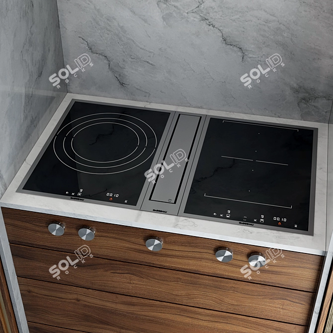 Gaggenau Vario Series: Induction Cooktop, Wok, Vent 3D model image 3