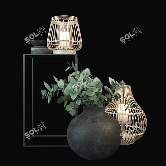 Eucalyptus Decor Set 3D model image 1