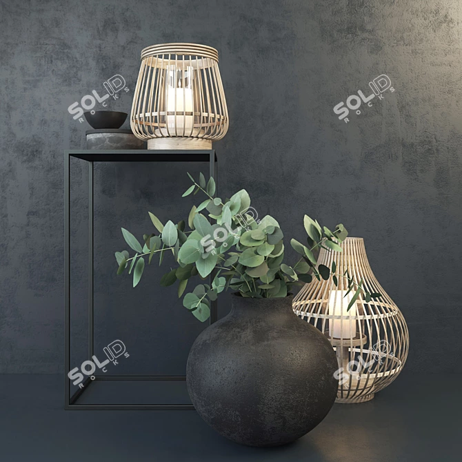 Eucalyptus Decor Set 3D model image 2