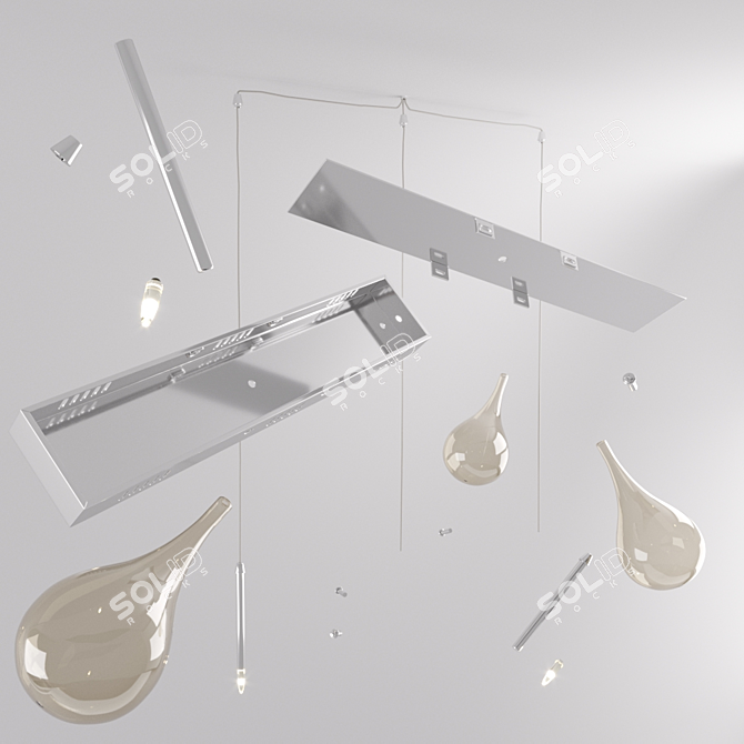 Lampex Avia 3: Stylish Nickel/Chrome Pendant Lamp 3D model image 2